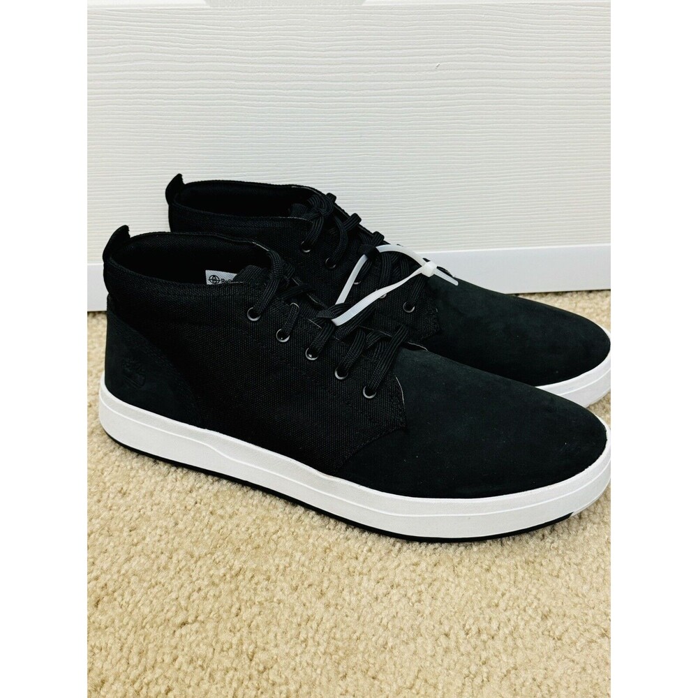 NWT Timberland Men’s Davis Square Chukka Sneakers Shoe Black Nubuck Size 12